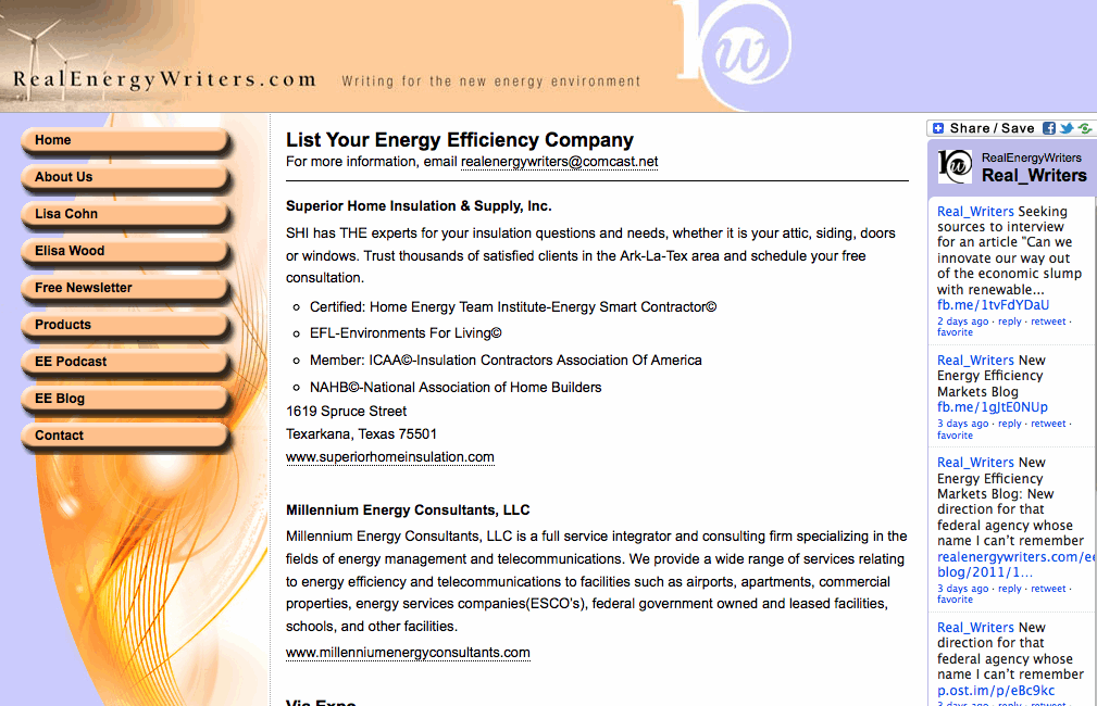list your energy efficiency company